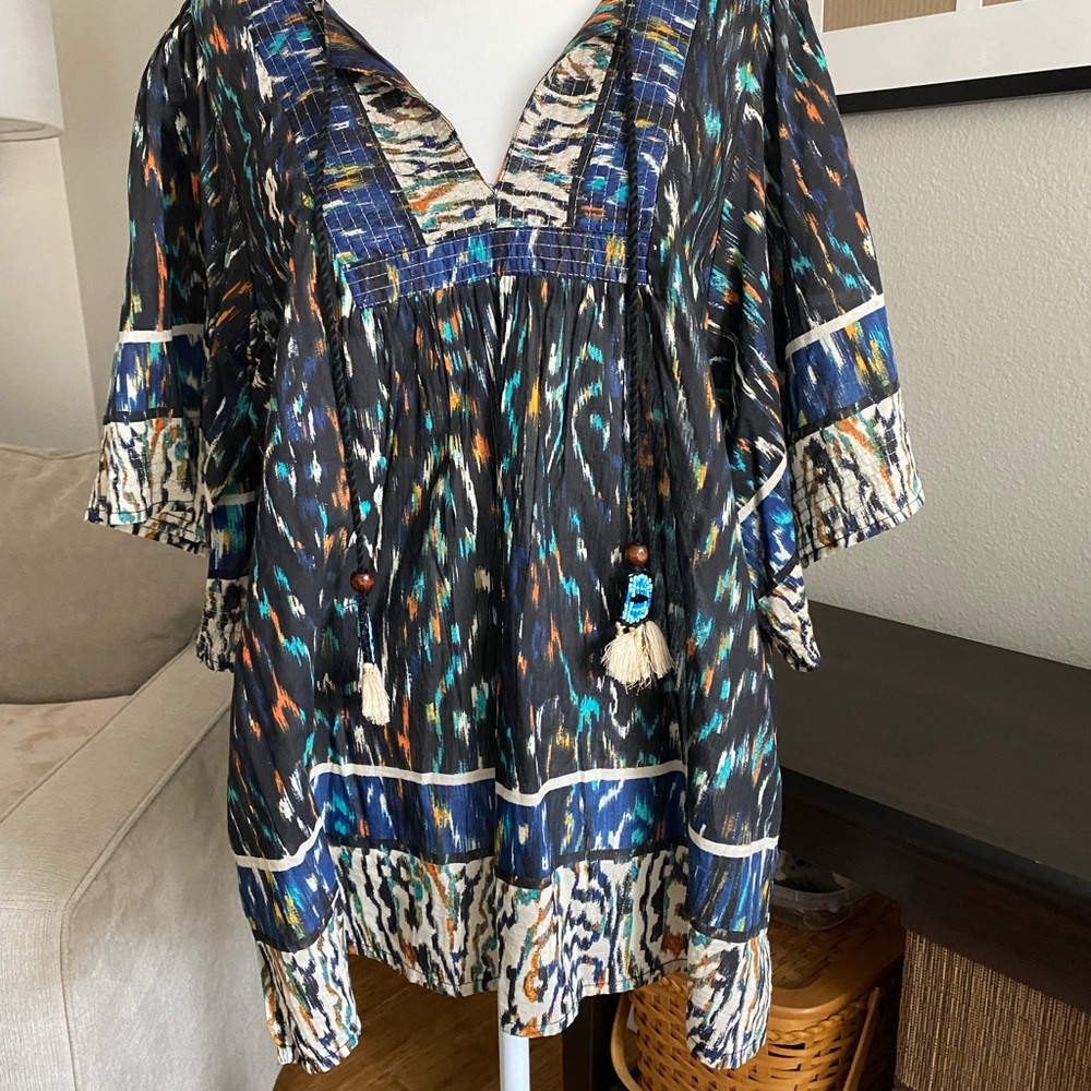 Colorful Patterned Tunic Top